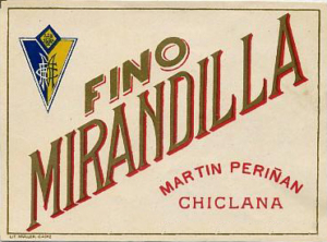 Propaganda de Fino Mirandilla con escudo.