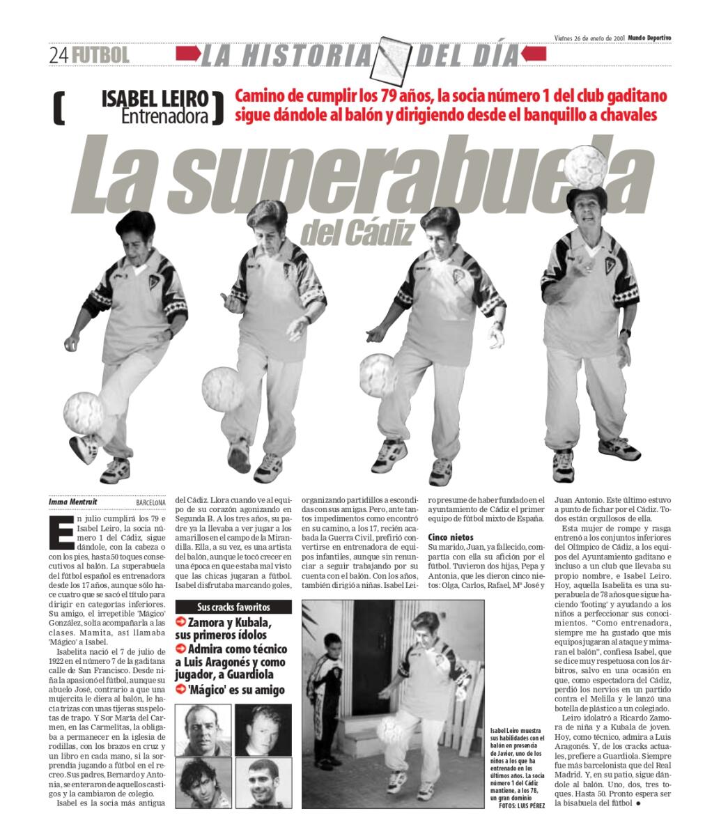 Artículo sobre Isabel Leiro en Mundo Deportivo (2001).